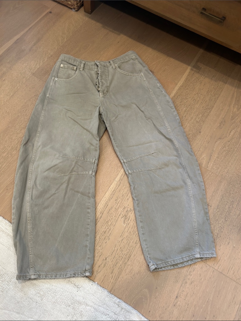 Free people we the free barrel Pants in faded Olive green